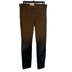 Current‎ Elliott Stiletto Coated Jeans 27 Ombre Brown Black Skinny Biker Goth